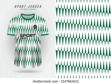 Background mockup for sports jerseys, racing jerseys, running jerseys, green and white patterns.