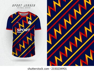 Background Mockup For Sports Jerseys, Racing Jerseys, Running Shirts, Navy Blue Zigzag Pattern.