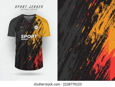 Background mockup for sports jerseys, jerseys, running jerseys, brush pattern, left side, yellow and orange.