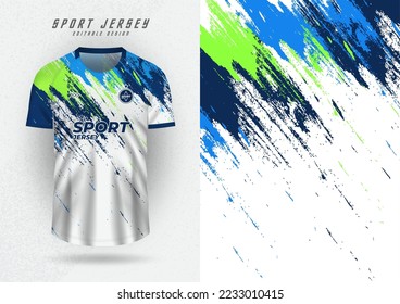 Background mockup for sports jerseys, jerseys, running shirts, blue and green brush pattern