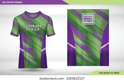 Background mockup for sports jerseys, jerseys, running jerseys, gradients. jersey color hulk green and purple 