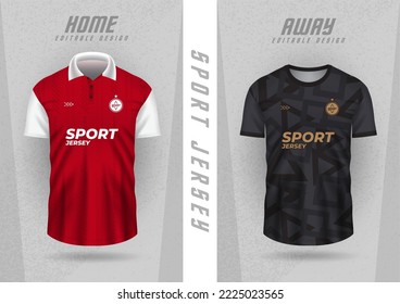 Modelación de fondo para camisetas deportivas, camisetas de equipo, camisetas club, rayas rojas y negras.