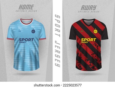 Background mockup for sports jerseys, team jerseys, club jerseys, blue stripes and black and red freebies.