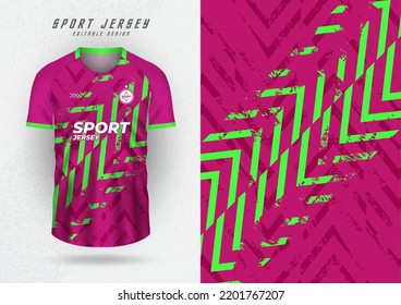 Background mockup for sports team jerseys, jerseys, and running jerseys. Pink background with reflective green stripes.