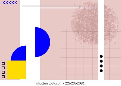 Background Modern abstract minimal geometric line graphic shapes, modern hipster circle triangle template Applicable for Banners, Placards, Posters, Flyers
