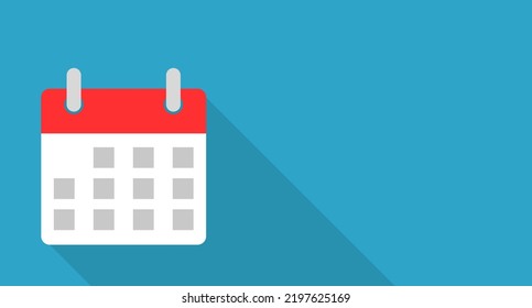 Fondo con icono de calendario moderno y paisaje de copias. Vector.