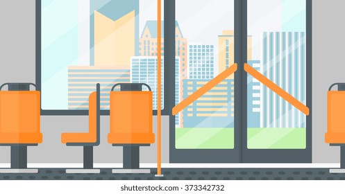 Background Of Modern Empty City Bus.