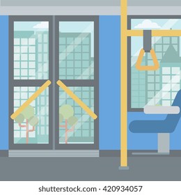 Background of modern empty city bus.