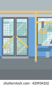 Hintergrund des modernen, leeren Stadtbusses.