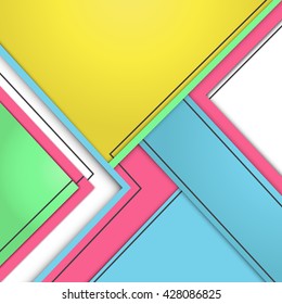 Background modern material design. Geometric form with black line. Abstract creative concept design vector
