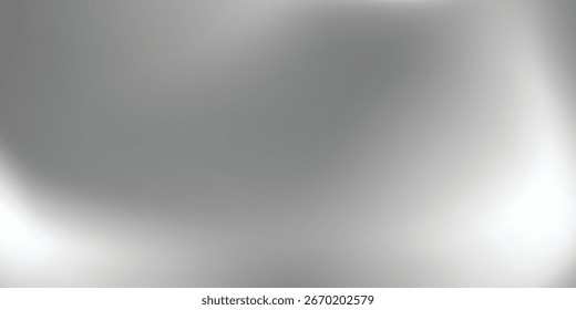 fundo moderno fundo de folha de prata com textura de espelho de metal. Superfície gradiente de cromo com brilho claro. Folha cinza de alumínio vetorial com reflexão. Platina e