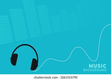 Background with modern style headphones. Vector illustration background