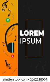Background with modern style headphones. Vector illustration background