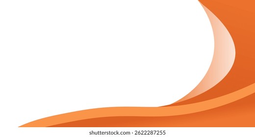 Background with a modern style with a white background and flowing orange curves. The orange color adds a vibrant touch to the background. Business style background,