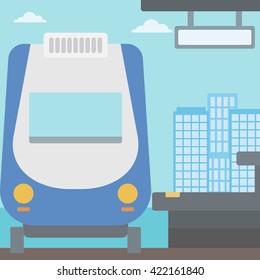 Background of modern train at the station.