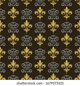 Background modern wallpaper, seamless pattern on black background, vector graphic