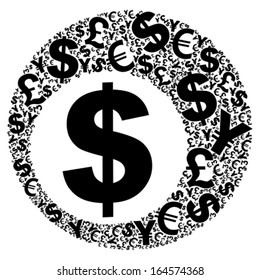 background with Money signs and place for your text. vector illustration 