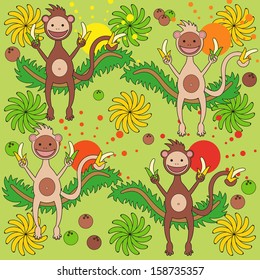 Background - a monkey with bananas