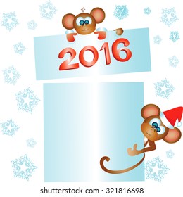 background monkey happy new year,vector , author's work