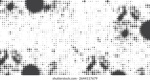 Plano de fundo com textura de pontos monocromáticos. Modelo de padrão de ponto polka. Plano de fundo com pontos pretos - pontos vetoriais de ações pontos de fundo básicos