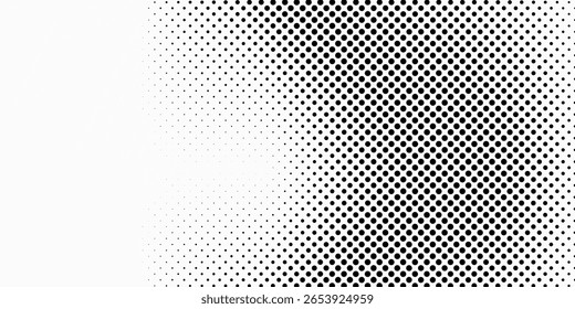 Plano de fundo com textura de pontos monocromáticos. Modelo de padrão de ponto polka. Plano de fundo com pontos pretos - estoque básico do vetor de pontos.