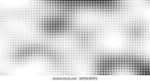 Plano de fundo com textura de pontos monocromáticos. Modelo de padrão de ponto polka. Plano de fundo com pontos pretos - pontos vetoriais de ações pontos de fundo básicos