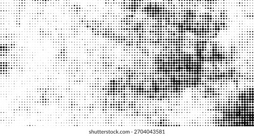 Plano de fundo com textura de pontos monocromáticos. Modelo de padrão de ponto polka. Plano de fundo com pontos pretos - pontos vetoriais de ações

