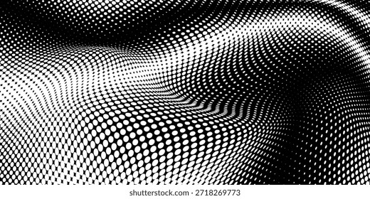 Fondo con textura de punto monocromo. Plantilla de patrón de lunares. Fondo con puntos negros - Vector de stock puntos puntos básicos de fondo