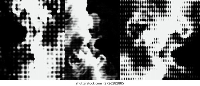 Fondo con textura de punto monocromo. Plantilla de patrón de lunares. Fondo con puntos negros - Vector de stock puntos puntos básicos de fondo	