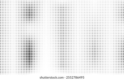 Fondo con textura de puntos monocromáticos. Patrón de puntos Vector Plantilla de patrón de lunares blanco y negro