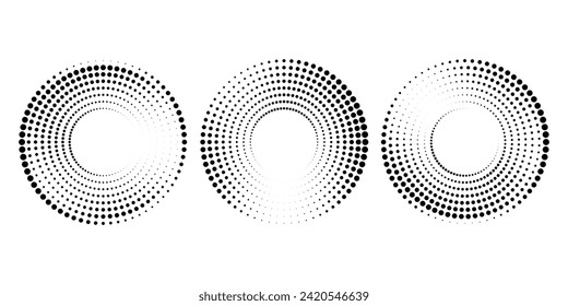 Background with monochrome dots texture. Polka dot pattern template. Background with black dots vector circle or round pattern