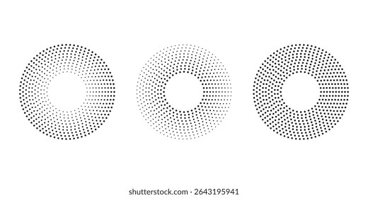 Background with monochrome dots texture. Polka dot pattern template. Background with black dots vector circle or round pattern