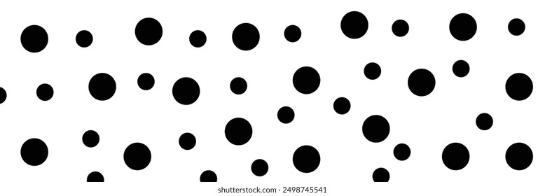Fondo con textura monocromática punteada. Plantilla de patrón de lunares. Ilustración vectorial.