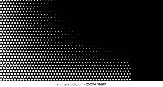 Fondo con textura monocromática punteada. Plantilla de patrón de lunares. Fondo con puntos negros - Vector de stock dots fondo dots halftone arts