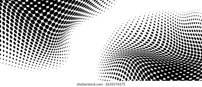 Background with monochrome dotted texture. Polka dot pattern template. Background with black dots - stock vector dots background modern	 white and black