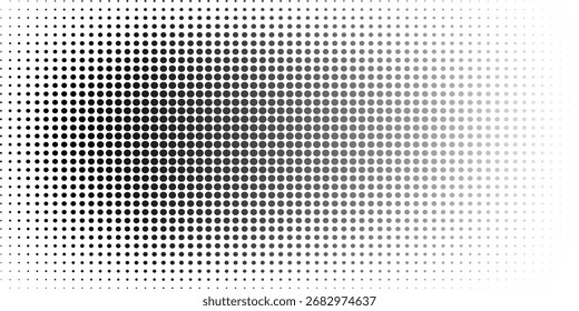 Hintergrund mit monochromer, gepunkteter Textur. Vorlage für Polka-Punkte. Vektorgrafik