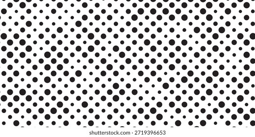 Fondo con textura monocromática punteada. Patrón de lunares patrón de Vectores de Plantilla