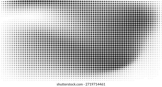 Hintergrund mit monochromer, gepunkteter Textur. Polka Punktmuster Vorlage Vektor Punkte Muster