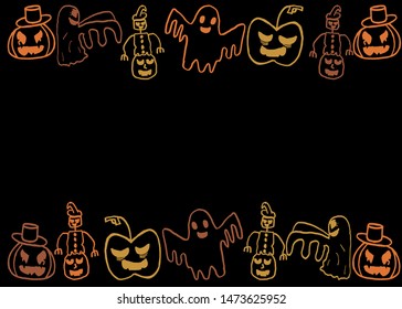 Background from monsters for the holidays of autumn. Funny monsters.