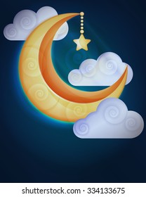 Background with moon and clouds