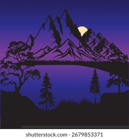 Background moon light vector graphics design 