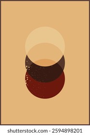 Background with Moon phases print boho minimalist printable wall art mid century abstract print bohemian art work, vector