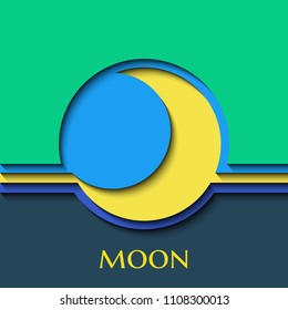Background with the moon in the style of paper-cut.