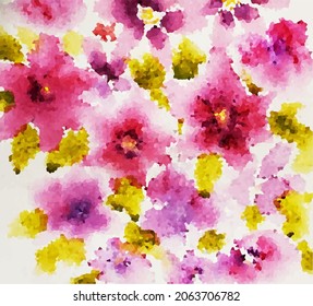 Der Hintergrund ist ein Blumenmosaik. Vektorgrafik