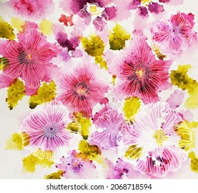 El fondo es un mosaico de flores. Ilustración del vector
