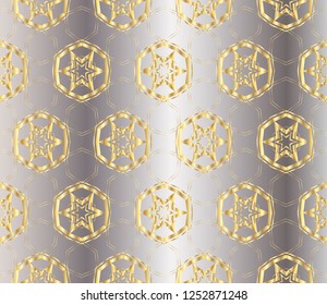 background mosaic. seamless pattern with golden elements