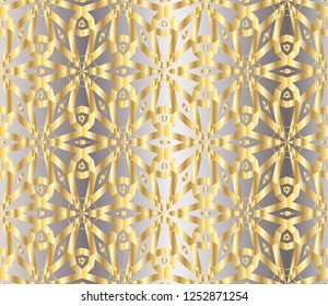 background mosaic. seamless pattern with golden elements