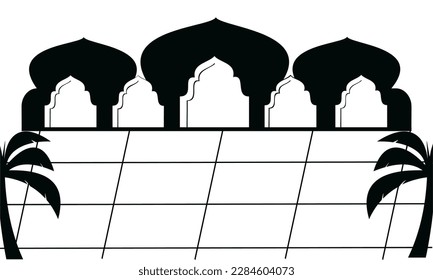 Background of a mosque with a large courtyard
