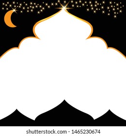background with mosque  moon and star background. light effect