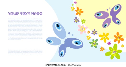 the background with the motif of a butterfly